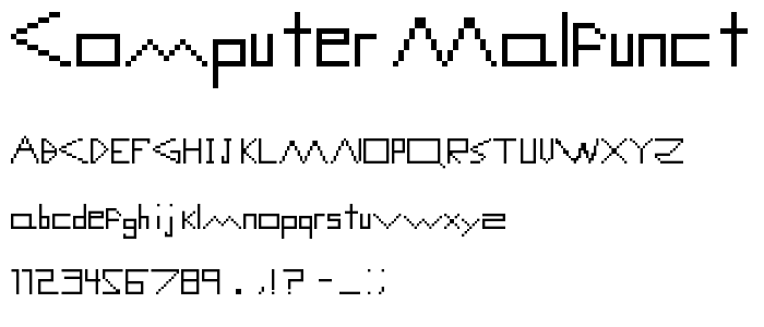 Computer Malfunction Error font